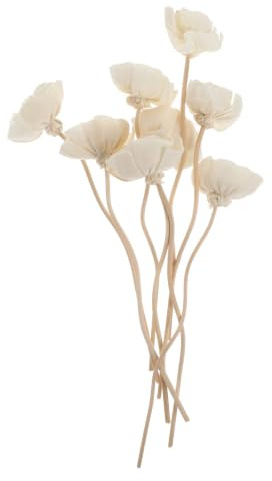 Bastoncini Profumati Fiori in Rattan 8 Pezzi Bianco Decorativi | Camera e Casa, Ricariche Diffusore Aroma, Forma Rosa, Stile Floreale Naturale e Rilassante