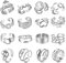 LOLIAS 16 Stück Ringe Set für Damen Edelstahl Knöchel Ringe Stapelbare Offene Daumen Ringe für Frauen Trendy Stapel Ringe Set Minimalistischer Fingerringe Damenring Set Silber