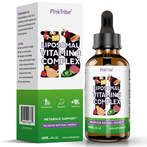 Liposomal Vitamin B Complex Liquid - High Strength B-Vitamin Complex Drops, Supports Immune System and Energy Levels, 60ml (Pack of 1)