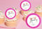20 x EDIBLE HEN PARTY Personalised cupcake toppers wafer/icing uncut (icing paper, Gold)