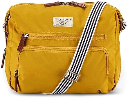 Joules Coast Softside Collection Unisex Crossbody Bag With Adjustable Straps, Antique Gold
