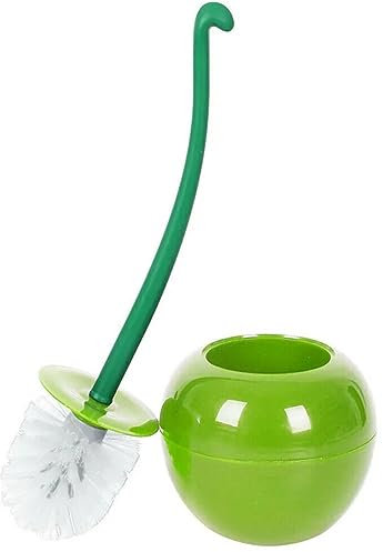 Tvoip Brosse WC et support en forme de cerise, jolie brosse de toilette en cerise, brosse de nettoyage pour toilettes, accessoires de salle de bain mignons pour décoration de salle de bain en cerise