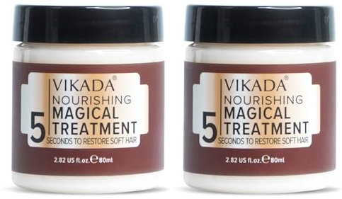 Vikada Nourishing Magical Treatment – 5 Sekunden zur Wiederherstellung von weichem Haar, Keratin Magical Treatment Haarmaske, Tiefenspülung für trockenes, strapaziertes Haar (2pcs)
