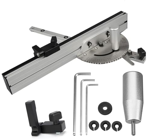 panfudongk DIY Gehrungslehre Winkelanschlag Hochgenaue Tischkreissäge Kit für Tischkreissägen | Verstellbarer Flip Stop | Präzisions-Werkzeugset