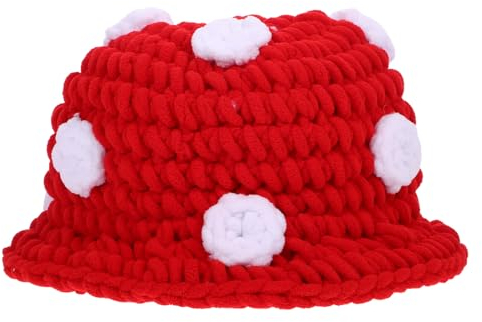 Theaque Pilzhut Strickmütze Pilzform Hut Neuheit Hut Cosplay Kappe Party Hut Kostüm