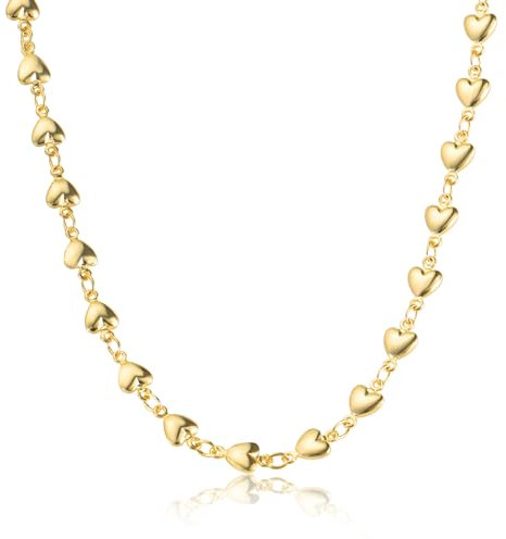ALEXCRAFT Herz Kette Gold Damen Herren Schmuck Halskette Damen Silber 925 Geschenke für Freundin Frauen Mama Mädchen
