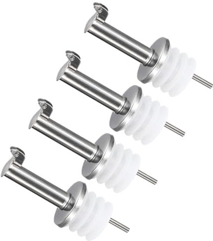 GLOKUUCA Boquilla automática de vertido de licor, 4 boquillas dispensadoras de aceite con tapa automática, aptas para alcohol, vinagre, vino, boquilla de apertura y cierre automáticos de acero