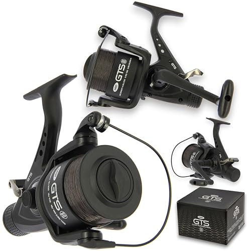 NGT Karpfenangelrolle GTS 60 Bait Runner Freespool mit 6,8 kg Schnur matt schwarz