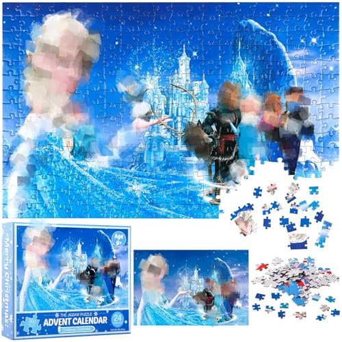 Adventskalender Puzzle 2024 Kinder, 300 Teile Adventskalender 2024/2025 Mädchen Jungen Manga Adventskalender Kreativ Adventskalender Rätsel Kinder Weihnachtspuzzle Puzzle-adventskalender
