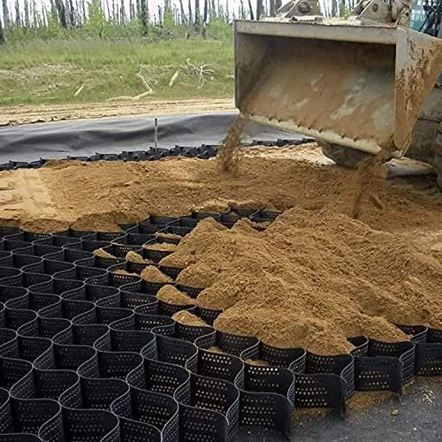 ROBAUN Garden Retaining Wall Grid Bodengitter, Polyethylen-Kiesgitter, Auffahrt, Gehweg, Stützmauer, Verstärkungsnetz, Bodenstabilisator, 2 Zoll hohe Gitter(5x7 m/16.5x23 ft)