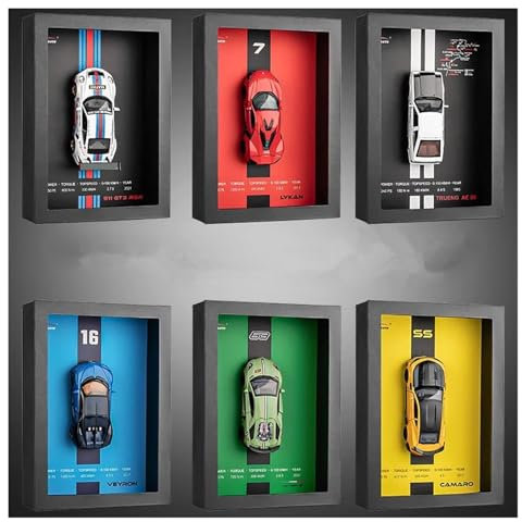 SYYANFEI Modèle De Voiture Jouet 1:32 pour Cadre Photo Version Alliage Métal Voiture De Sport Modèle Simulation 3D Voiture De Course Suspendus Peinture Décoration Jouet Enfant Ados Et Adultes(Yellow)