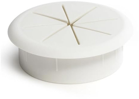 VONCYKI Flexible Kabeldurchführung, 5,1 cm, schwarz-weiß, Gummidichtung, für Schreibtisch, Tisch, Möbel, für Lochabdeckung, Drahtdurchgangs-Organizer (weiß, 60 mm)