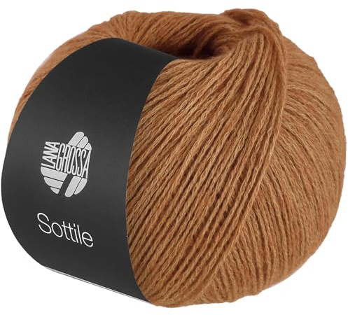 LANA GROSSA Sottile | Zarte Netzgarnstruktur aus Baumwolle, gefüllt mit feinen Merinofasern | Handstrickgarn aus 85% Baumwolle & 15% Schurwolle (Merino) | 50g Stricken & Häkeln | 250m Garn FB24