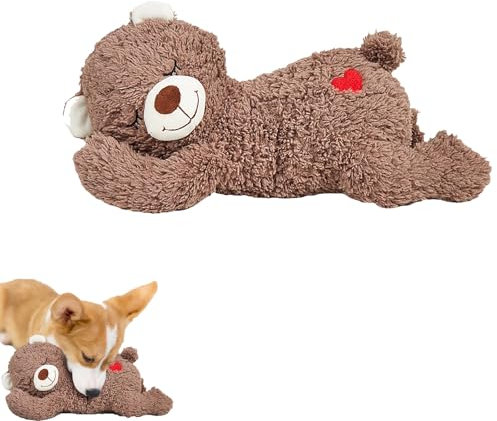 Cuddly Bear Hundespielzeug, Unbreakable Bear Dog Toy -Kuscheltier Für Hunde, Interaktives Herzschlag Kuscheltier, Weiches Sensorisches Plüschtier Haustier Spielzeug