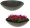matches21 HOME & HOBBY Lot de 2 pots de fleurs résistants aux intempéries - Pour l'extérieur - 28 cm - Noir marbré - Coupes décoratives