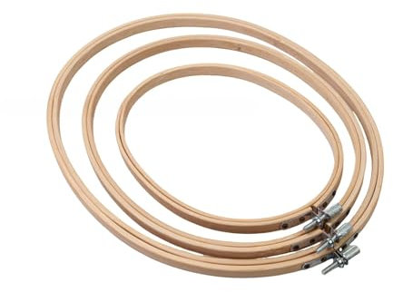 Stickrahmen in 3 Größen, Kreuze, Stickrahmen, verstellbarer Stickrahmen, ovale Stickrahmen für Bastelprojekte