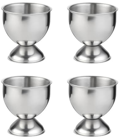 Nicear Juego De 4 Hueveras De Acero Inoxidable Bandeja De Desayuno Soporte Para Hueveras Juego De Hueveras Bandejas Soporte Para Hueveras Plata