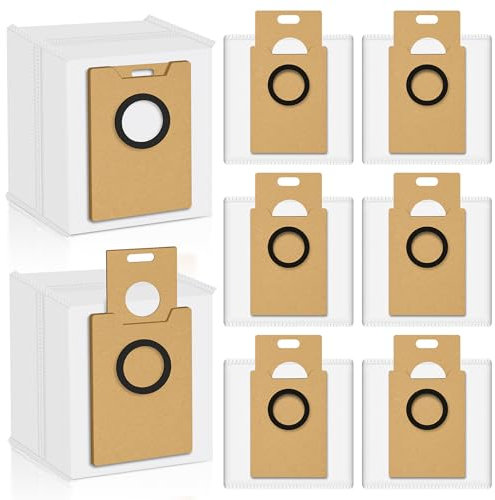 Lot de 8 Sacs à Poussière pour Aspirateur Robot Tapo RV20Max Plus / RV30Max Plus, 3,2L Sac de Rechange pour Aspirateur Grande Capacité