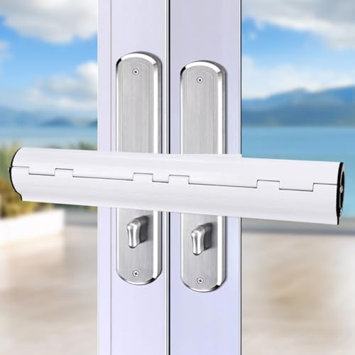 Patio Door Security Lock, High Security French Door Security Lock for Horizontal Handles, Door Safety Locks, Patlock for Double French Doors, Conservatory & Sliding Glass Doors (White)