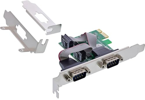 InLine PCIe Schnittstellenkarte, 2X Seriell RS-232, COM-Port, AX99100, Low-Profile, für Windows & Linux, 76619D