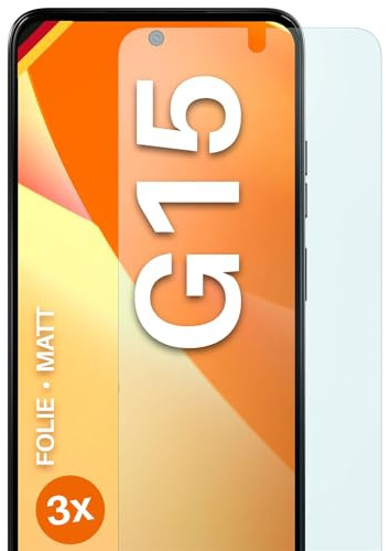 moex FlexProtect matte Schutzfolie für Motorola Moto G15 Displayschutz Folie matt gegen Reflexionen, Anti Reflex Handyfolie mit Sonnenschutz, Kompatibel mit jeder Handyhülle, 3 Stück