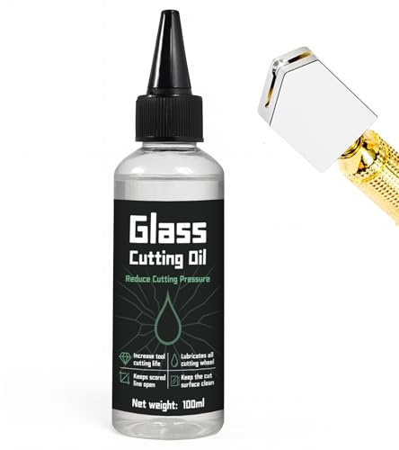 NICE2MEU 100ML Glass Cutting Oil, Reduce Friction,Premium Glass Cutter Oil for Drills, Cutters, and Tools, Works on Tiles, Mirrors, Mosaic and Bottles