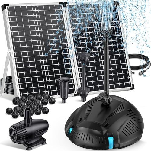 POPOSOAP Filtro solar para estanque de 55 W con bomba de 2000 l/h y kit de fuente