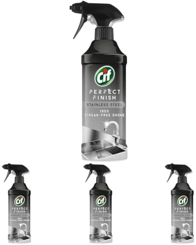 Cif Stainless Steel Specialist Cleaner Spray, 435ml (Pack of 4)