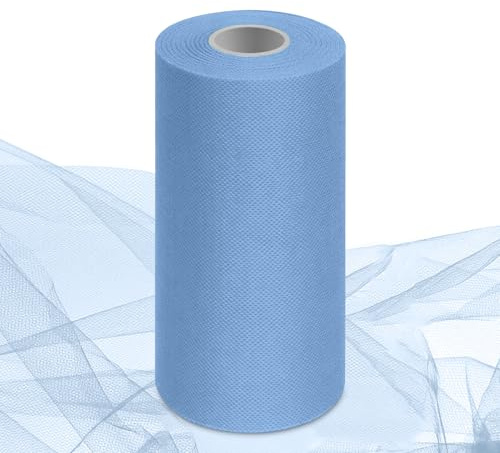Tüll Rollen Tüll Stoff 30cm x 92M, Tüllband Rolle, Organza Stoffs, Tüllband für Hochzeit Party Tutu Rock Bankett Kleidung DIY Deko Basteln Nähen (Blau)