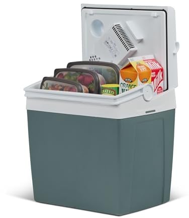 Mobicool ME24 Frigorifero Elettrico 23 Litri Grigio Mini Frigorifero 12V e 230V per Auto, Camion, Camper, Barca e Presa