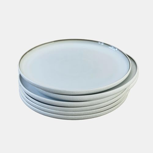 LOBERON Teller 6er Set Eiruna - Matte Egg‑Shell-Struktur Außen - Ideal für Hauptgerichte - Spülmaschinenfest & Mikrowellengeeignet - Geschirr - Steinzeug, creme