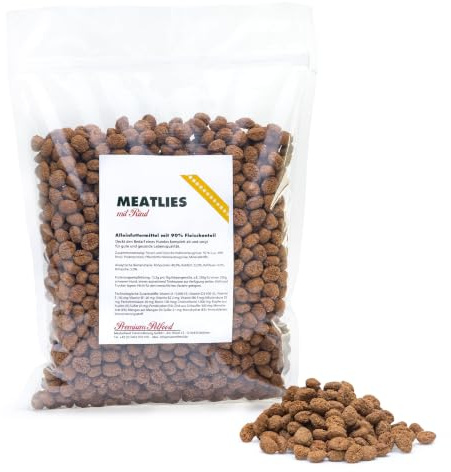 Masterfeed Meatlies, Getreidefrei, Hoher Fleischanteil, Hundefutter für ausgewachsene Hunde (Adult), Trockenfutter (Pferd, 1000 g)