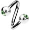 viva-adorno® Lippenpiercing Chirurgenstahl Labret Spirale Twister Kristall Doppelkugel Twist Z336, Grün