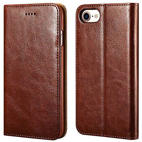 icarercase iPhone SE 2020 Wallet Case iPhone 7/8 Wallet Case, Premium PU Leather Folio Flip Cover with Kickstand and Credit Slots for Apple iPhone 7/8 iPhone SE 2020 4.7 Inch (Brown)