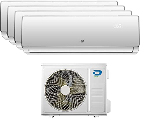 Climatizzatore Quadri Split 9000+9000+12000+12000 Btu, R32, Efficienza A++/A+, Inverter Pompa di Calore, Basso Consumo, 4 Unità Interne e 1 Unità Esterna, Diloc Frozen Pro, Wifi