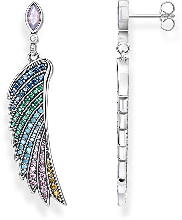 Thomas Sabo Ohrringe Bunter Kolibri Flügel silber, H2103-347-7