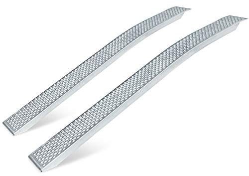 BRB Aluminium-Auffahrrampe, gebogen, 400 kg Tragkraft, Silber, 2000 mm x 200 mm x 50 mm, 5 kg, Ramp