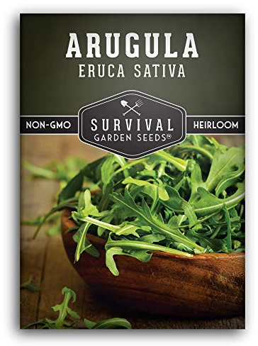 Survival Garden Seeds - Arugula Seeds for Planting - 1 Pack with Instructions to Grow Garden Rocket Green Leafy Vegetables in Your Home Vegetable Garden - Non-GMO Heirloom