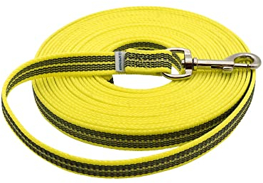 Gummierte Leine ohne Handschlaufe - neon gelb, 500 cm (5 m)