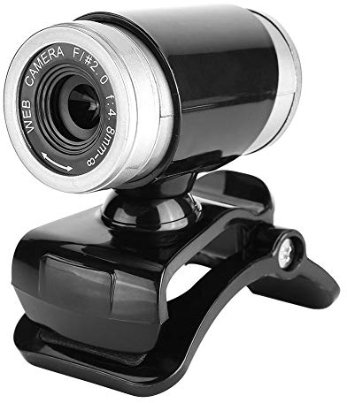 Webcam con microfono, webcam USB, videocamera web portatile clip-on per videochiamate online Skype YouTube Live Streaming Registrazione su PC Desktop Laptop(Argento nero)