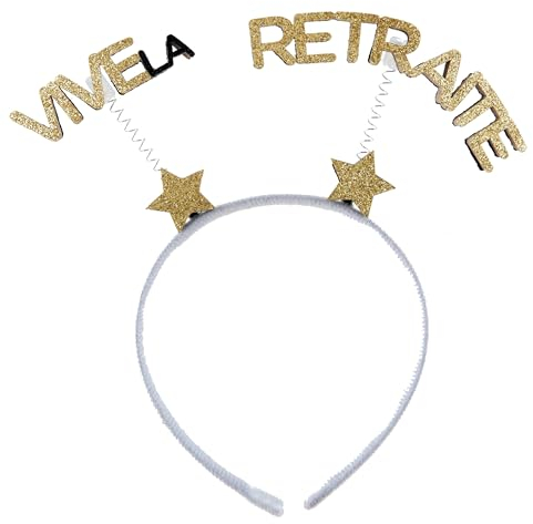 Santex Serre-TÊTE VIVE LA Retraite 20X19CM Or PAILLETÉ