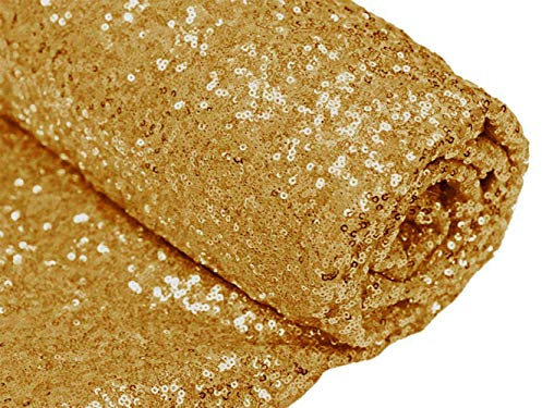 Gold Paillettenstoff 92 CM Paillettenmaterial Glitzernder Stoff Glitzerstoff für Pailletten-Fotokabinen-Hintergrund Vorhangstoff Pailletten-Tischdecke Schneidereistoff (92 cm, Gold)