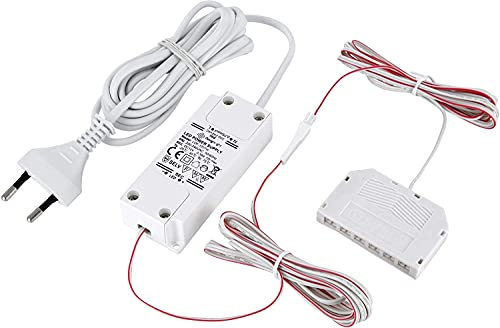 12V Mini-Amp, LED Trafo Netzteil 7W, Euro-Stecker, 6-Fach-Verteiler, 3X 2m Kabel