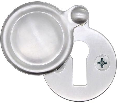 Victorian Keyhole Covered Escutcheon for Front Doors 35mm Satin Chrome | Pack of 1