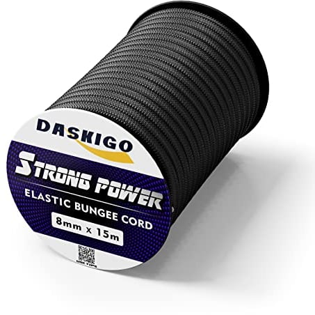 Bungee Cord Elastic Shock Cord, 8mm x 15M Black