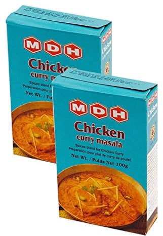 MDH Chicken curry Masala 100g (Pack of 2)– Instant Spicy Chicken curry Masala - Makes Your Food Delicious - Spices Mix Curry Masala Recipe Mixes Casserole Seasoning Herbs
