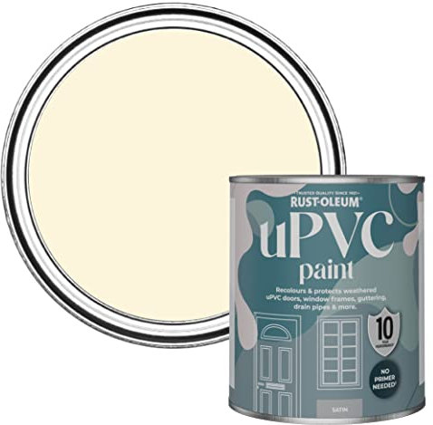 Rust-Oleum Beige uPVC Door and Window Paint In Satin Finish - Clotted Cream 750ml