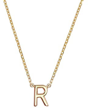 DOTBJ Buchstaben Kette für Damen, 14K Gold plattiert 925 Sterling Silber A/B/E/L/R Halskette - Einfacher winziger Initialen-Choker-Name Halskette