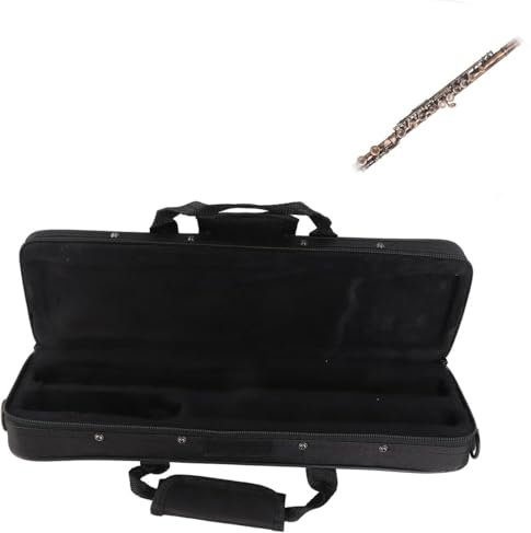 Custodia Per Flauto Oxford, Custodia Per Flauto Nera con Tracolla Regolabile, Borsa Per Flauto a 16 Fori in Tessuto Oxford Custodia Impermeabile con Doppia Cerniera Per Riporre Il Flauto