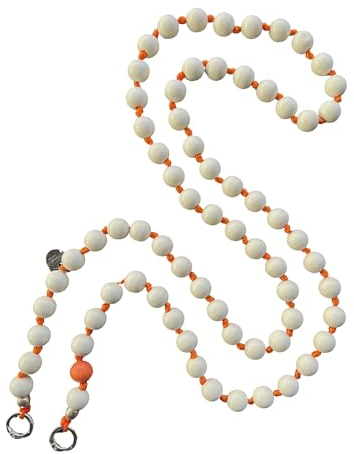 FFelsenfest Handykette Lang Holzperlen Natur-orange I ø15 mm I Länge ca. 138 cm I H0100